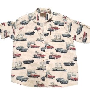 🔹3/$15🔹Men's Classic Cars print SS Button Down shirt